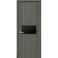 Аста grey ПО с черным стеклом ПВХ DeLuxe Новый Стиль