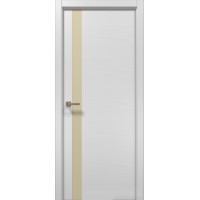 Elegance Lungo Ясень белоснежный стекло бежевое  Папа Карло