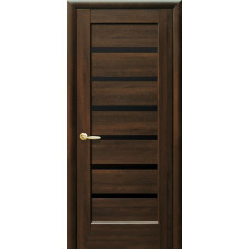 Линнея каштан ПО с черным стеклом ПВХ DeLuxe Новый Стиль