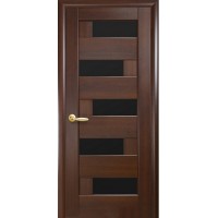 Пиана черное стекло каштан ПВХ DeLuxe Новый Стиль