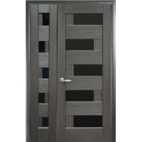 Пиана грей с черным стеклом полуторные ПВХ DeLuxe Новый Стиль